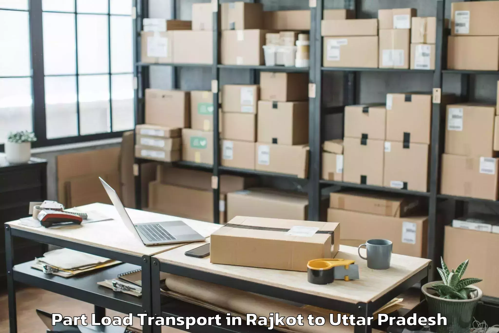 Professional Rajkot to Ramsanehighat Part Load Transport